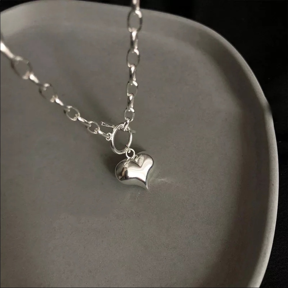 18” NEW 925 STERLING SILVER LOVE HEART PENDANT NECKLACE - Picture 4 of 6